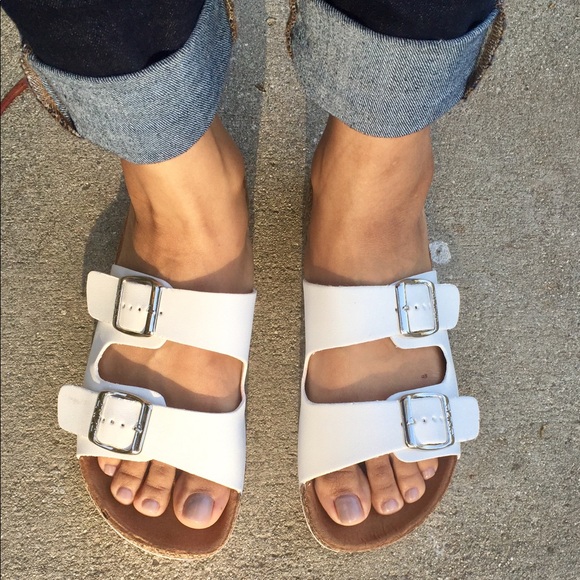 RESTOCKED❤️ white double strap cork slip on sandal - Picture 3 of 8